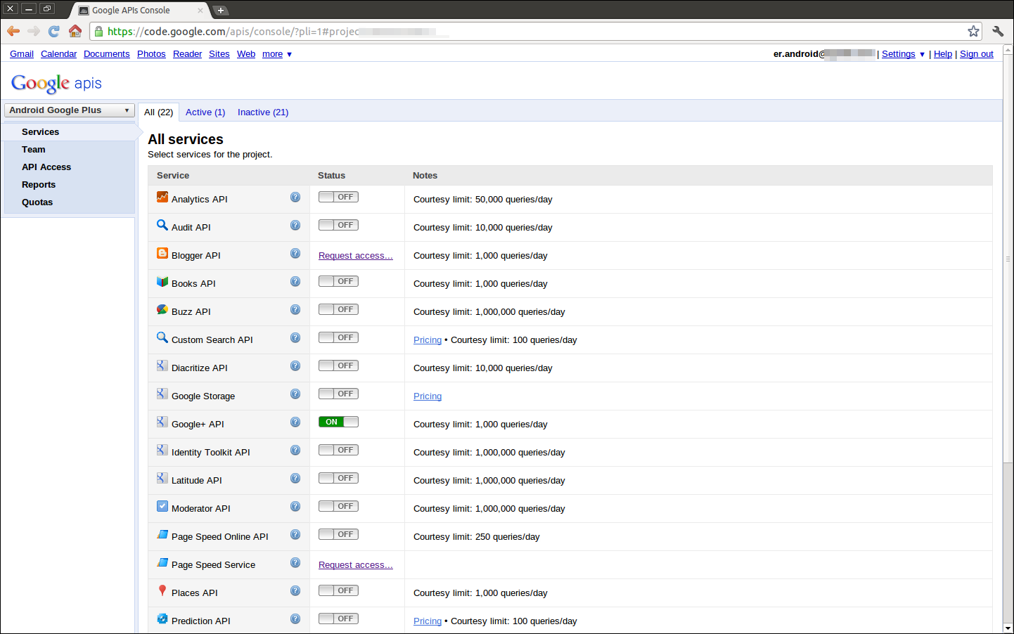 Androider Apply your own Google+ API key