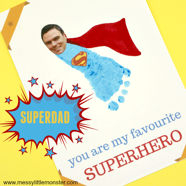 superhero handprints for father's day