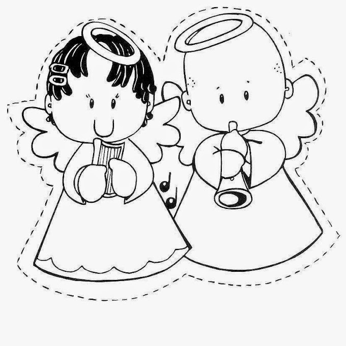 Desenhos de anjos para colorir, pintar, imprimir e preparar atividades - anjo colorir - anjo para pintar - molde de anjo