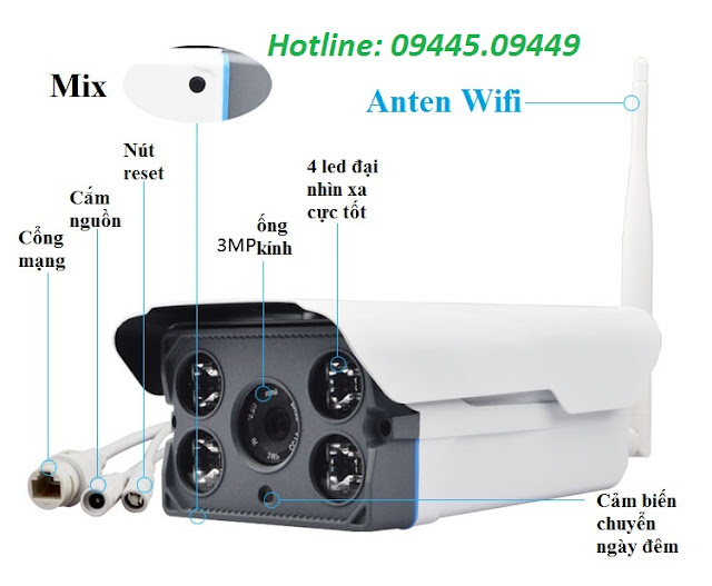 Camera Ip Wifi Yoosee IPC 66 ngoài trời có Mix Camera Ip Wifi Yoosee IPC 66 ngoài trời có Mix