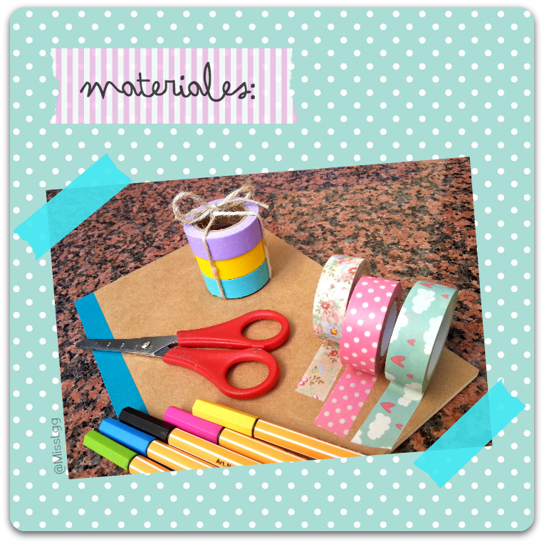 notebook libreta washi tape materials deoración DIY