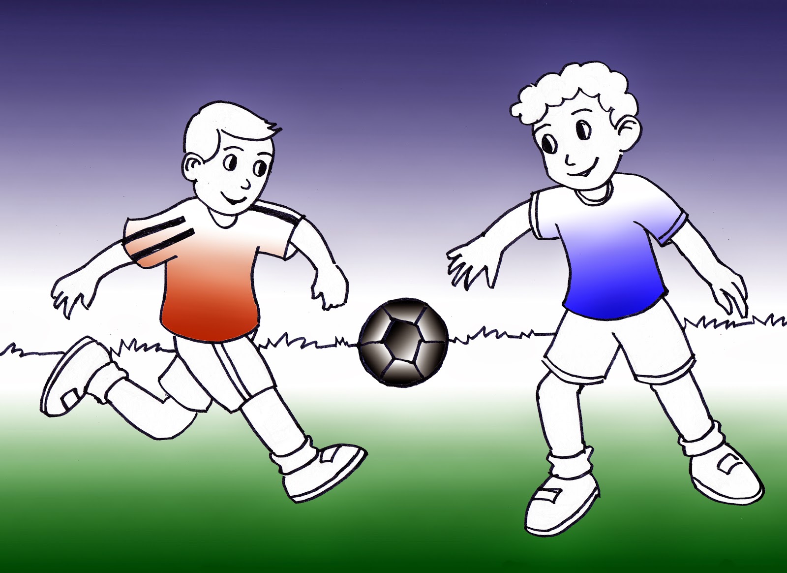 Mewarnai Gambar Anak - anak: Mewarnai bermain bola