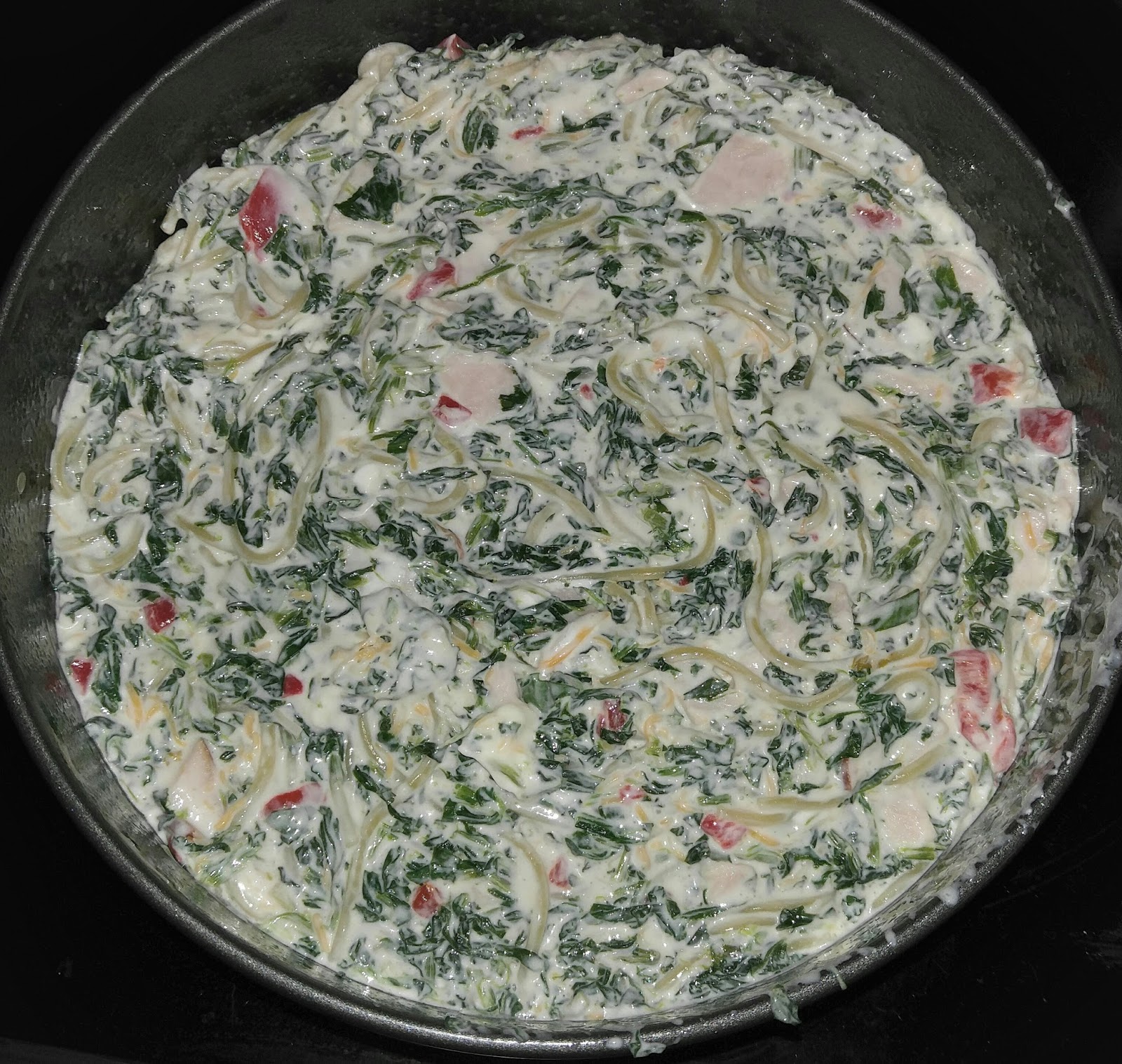 Rebecca's Amazing Creations Turkey Spinach Spaghetti Pie