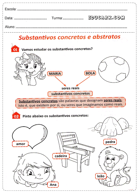 Atividades substantivos proprios e comuns