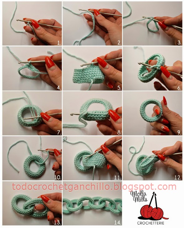 Paso a paso de manualidad: cadena al crochet