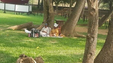 Wow! Check Out This Elderly Nigerian Couple on a Romantic Date At a Park (Photos)