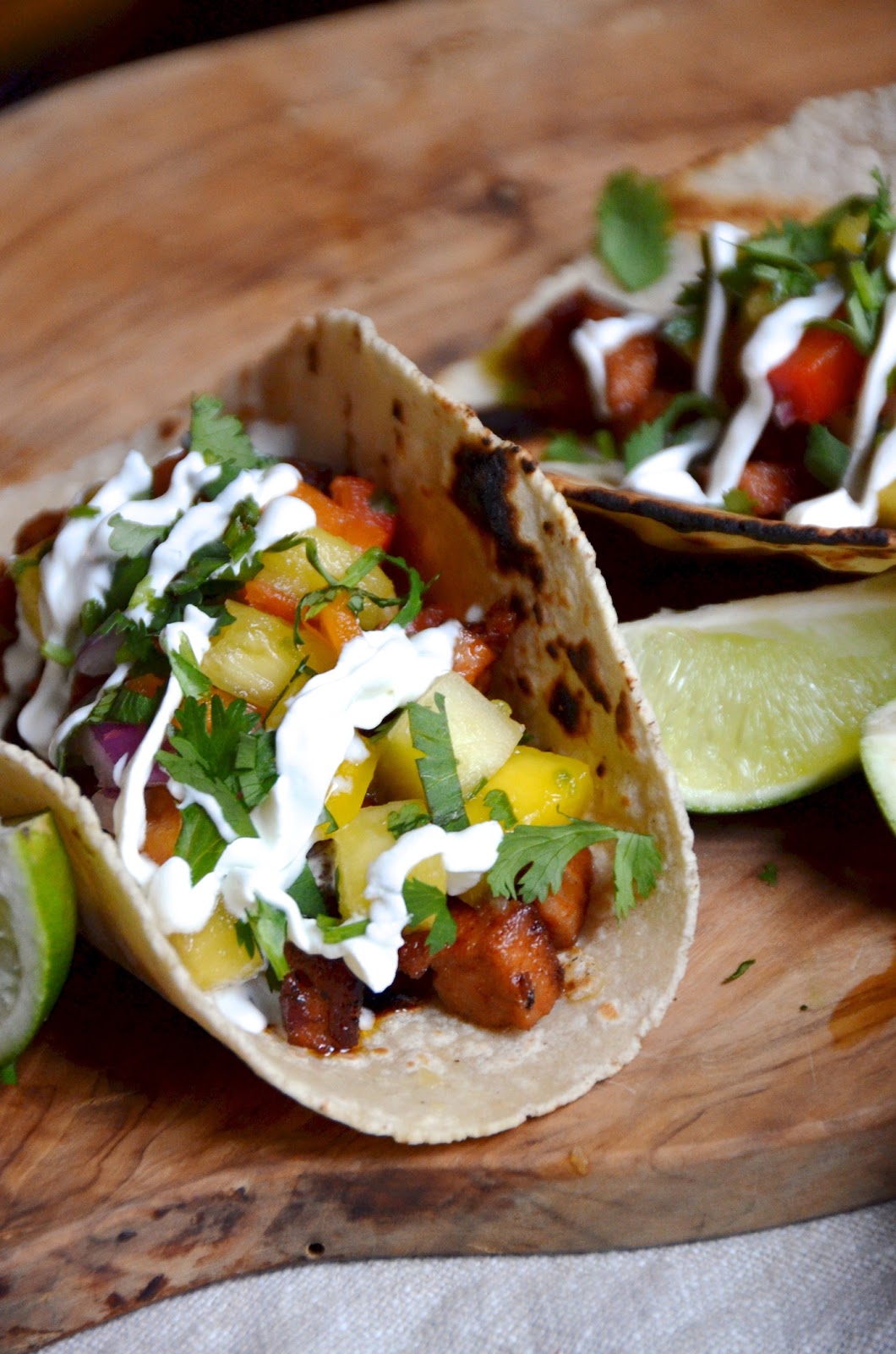 Andouille Chicken Sausage Tacos with Mango Pineapple Salsa Always Order Dessert