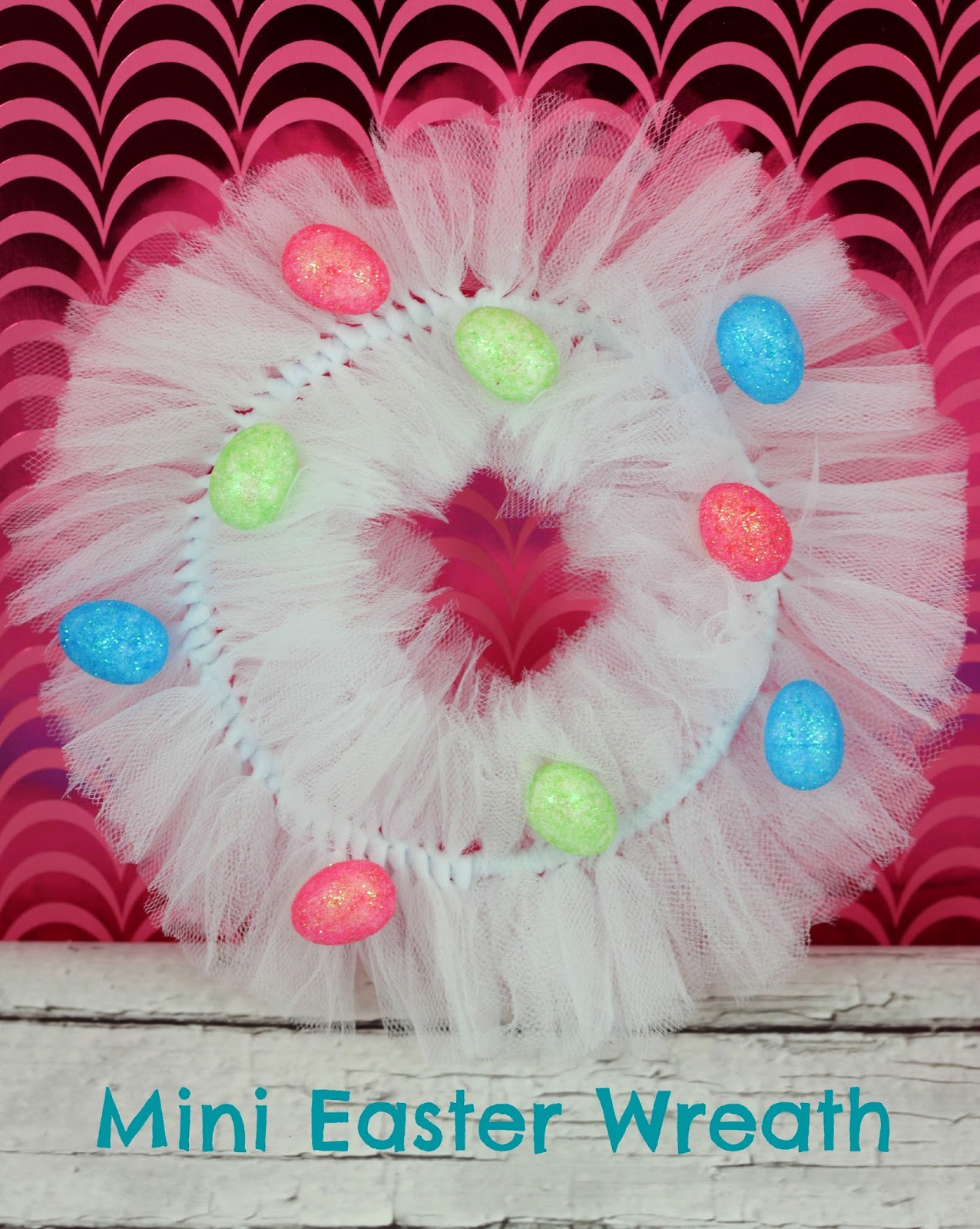 Mini #Spring Tulle #Wreath #DIY #crafts #Easter