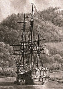 le navire l'Astrolabe en 1786
