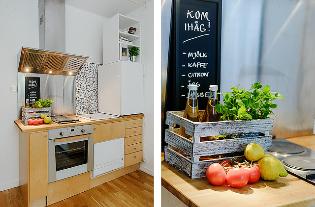 Kitnet decorada, feminina, clean, detalhes étnicos. Blog Achados de Decoração