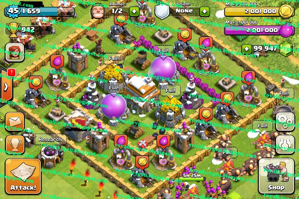 Hack clash of clans online no survey no password