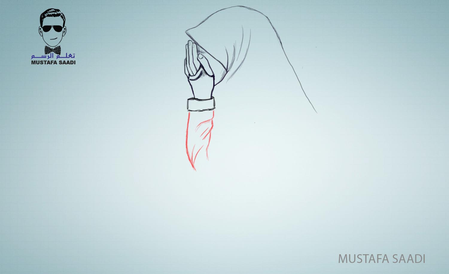 كيفية رسم فتاة محجبة بالصور خطوة بخطوة تعلم الرسم