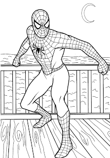 Spiderman's fighting with evils and bad men coloring page download and print for free and apply colors photo
