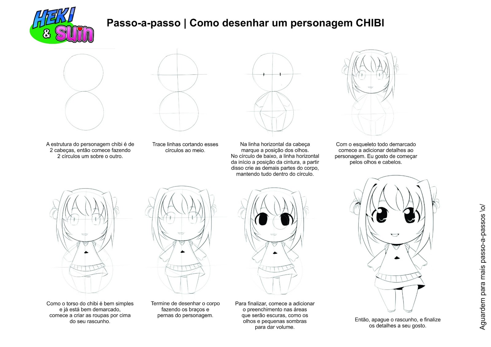 Heki And Suin Passo A Passo Como Desenhar Um Personagem Chibi