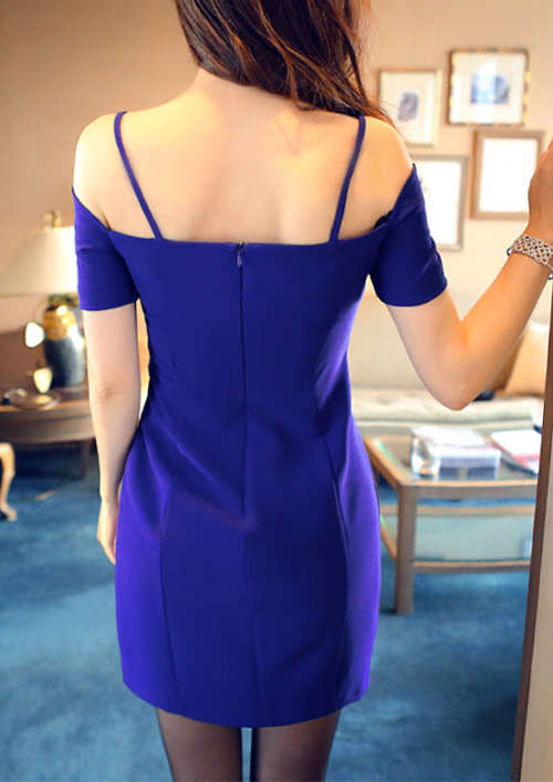 [Chuu] Off Shoulder Zip Up Dress KSTYLICK Latest Korean Fashion K