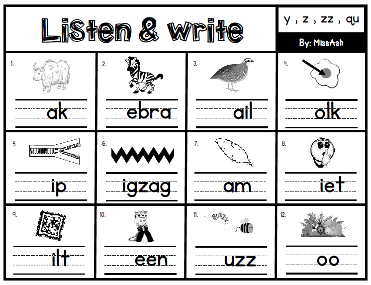 ASH THE TEACHER Listen & Write Phonics Module