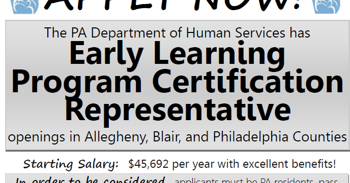 The PSNK Work Bench: Early Learning Program Certification Representative