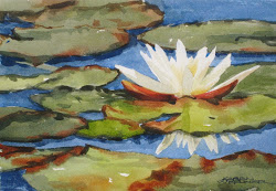 watercolor lily painting pads paintings water painted gouache watercolors reference fine oil werner karen inspiration