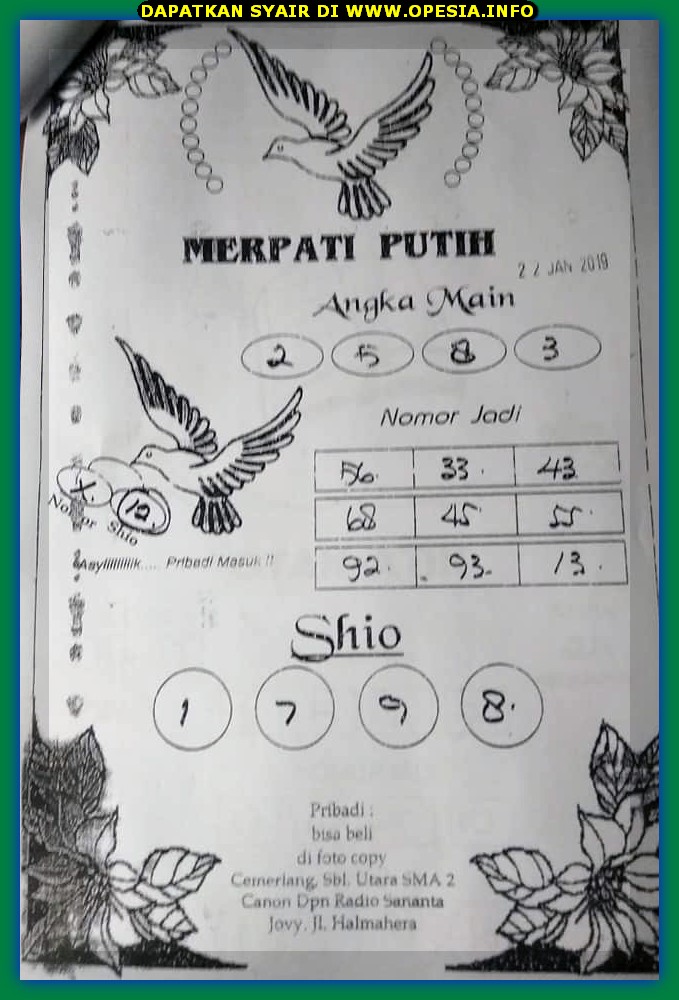 Forum Syair Hk Selasa Malam Ini 22 Januari 2019 | Opesia Official