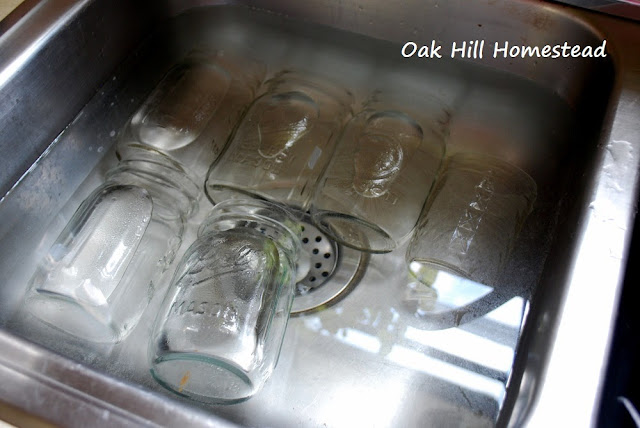 Keep your canning jars in hot water until ready to be filled.