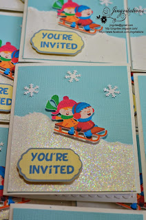 Winter Sledding Tubing Birthday Invitations