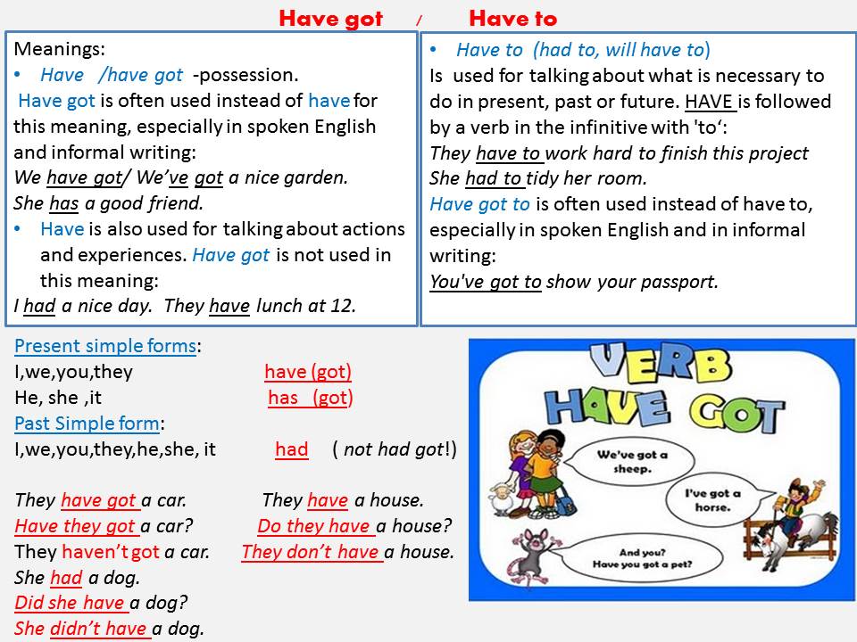 Mir English Grammar Have Got Have To
