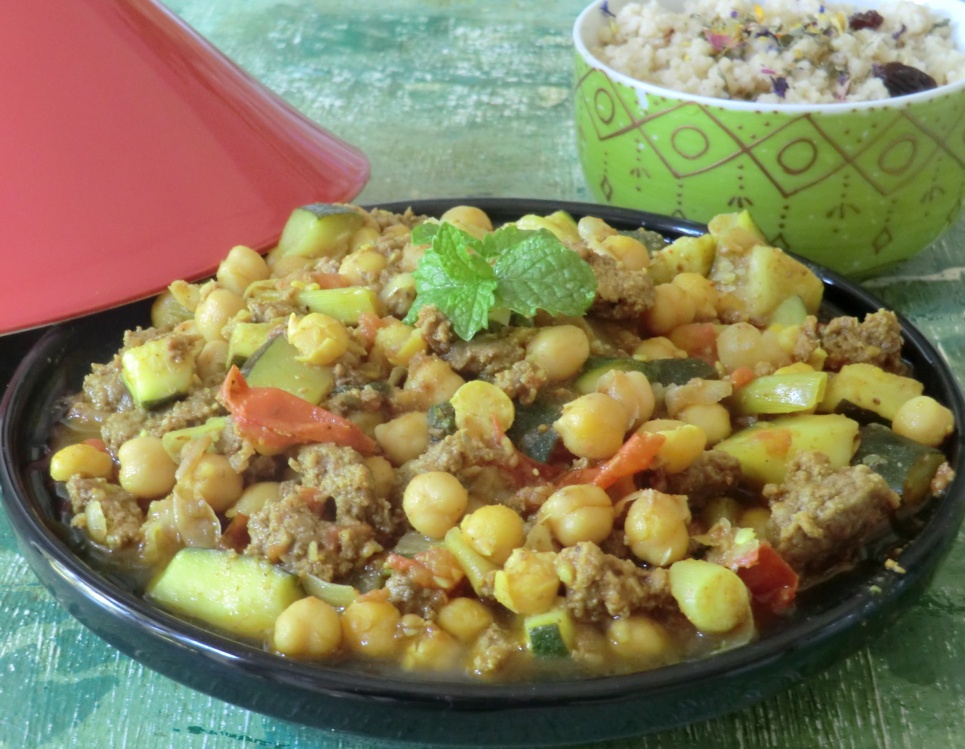 Petit tajine de boeuf et graine de cousoustaboulé au riz complet