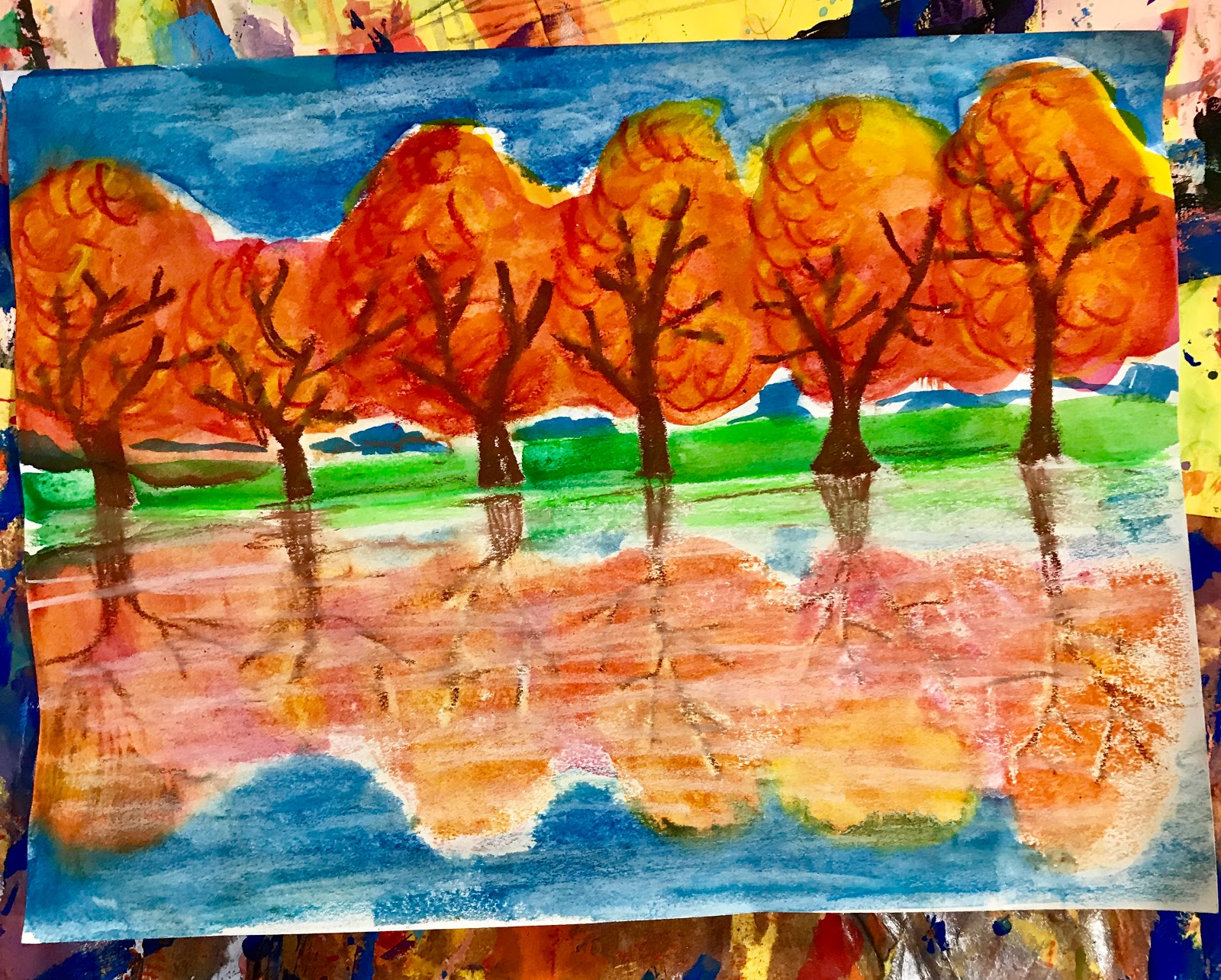 Oil Pastel Art: Warm Sun and Cool Water - Make and Takes