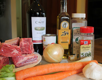 Ingredients to make braised short ribs. Braised Short Ribs Ingredients
