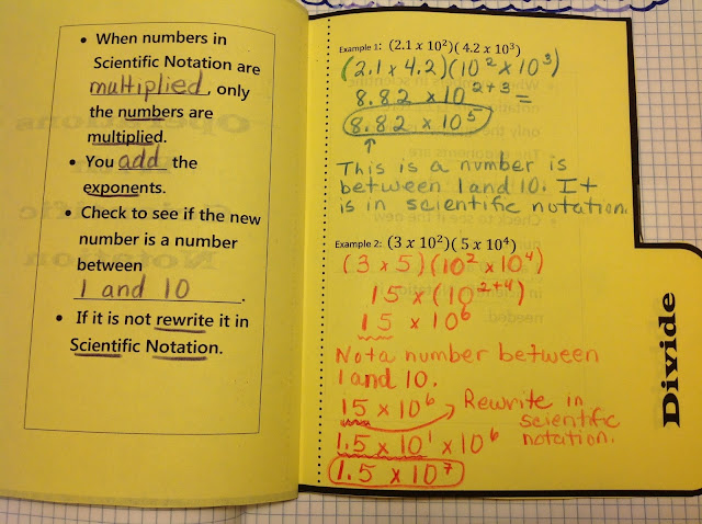 Equation Freak: Multiplication and Division of Scientific Notation Foldable