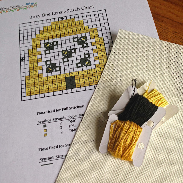 KBB Crafts & Stitches: Busy Bees Cross-Stitch Pin