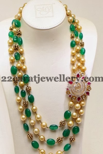 Emerald Droplets Multiple Layers Set - Jewellery Designs