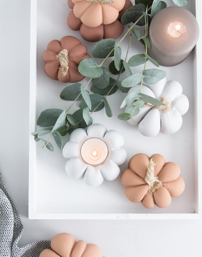 Diy portavelas en forma de calabaza