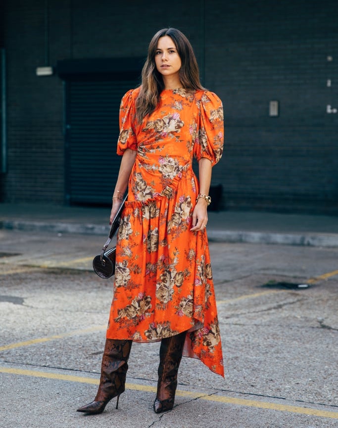 The Fall-Ready Way to Wear a Vibrant Floral Print Dress