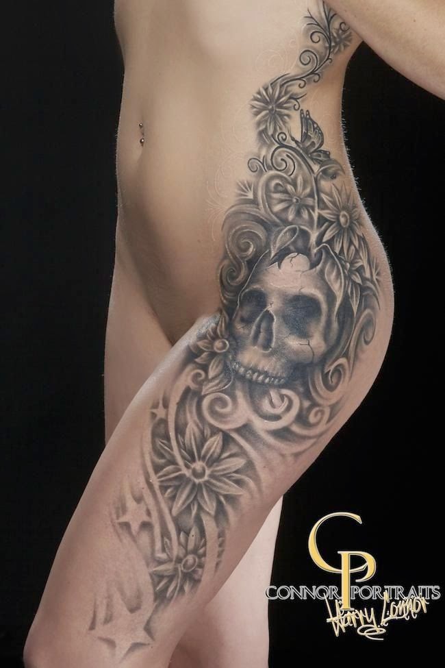 tatuajes de calaveras en la piel de mujeres