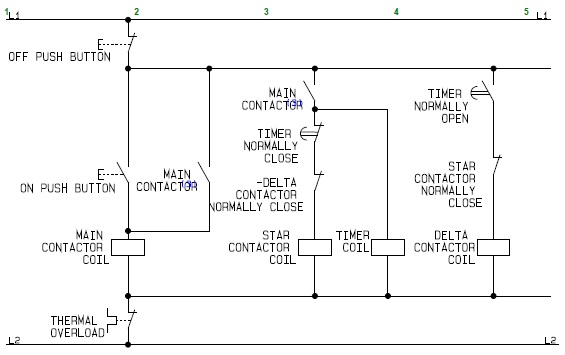 Control Circuit of a Star Delta or Wye Delta Electric