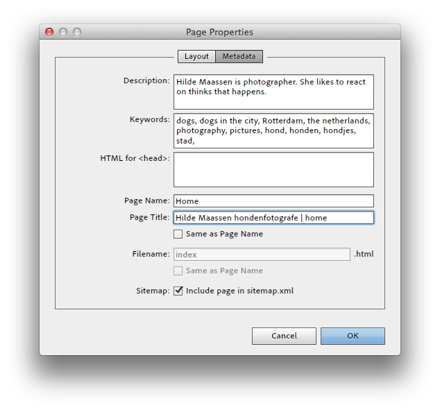 Hildes' Favicon en hyperlinks in Muse