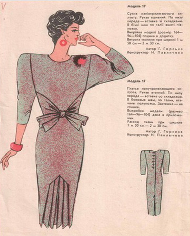 Ретро выкройки красивых платьев. Мода 80х