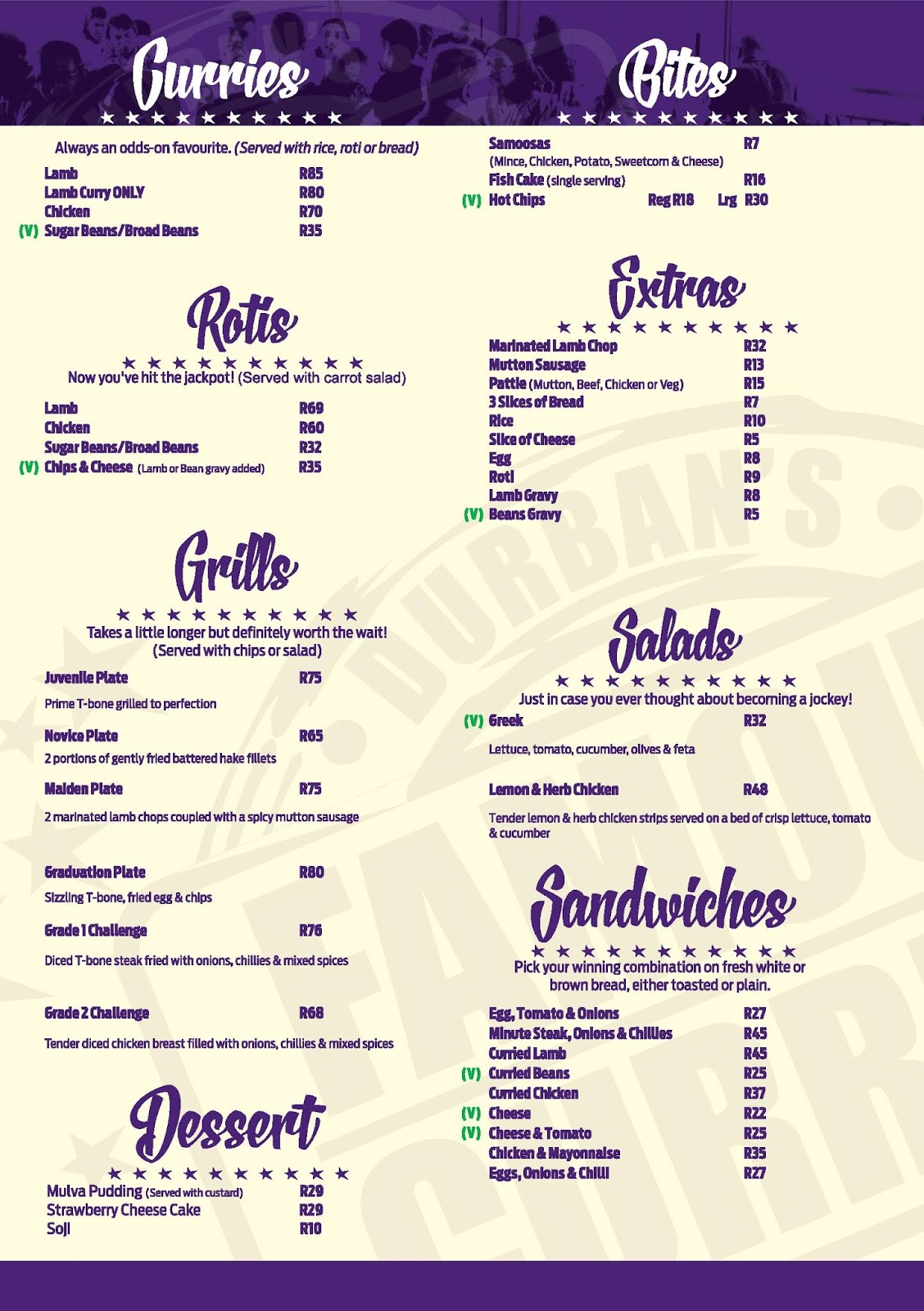 Hollywood Bunny Bar Menu - Page 2 Hollywood Bunny Bar Menu - Page 2 - Curries, Rotis, Bites, Grills, Salads, Sanwdwiches, Dessert