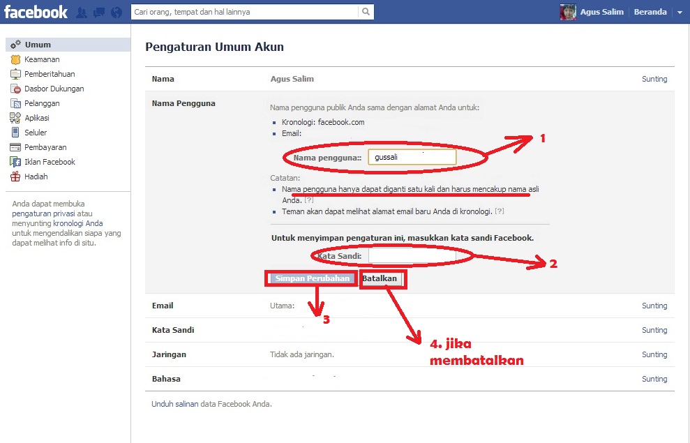 Cara Menghilangkan Nama Pengguna Di Facebook