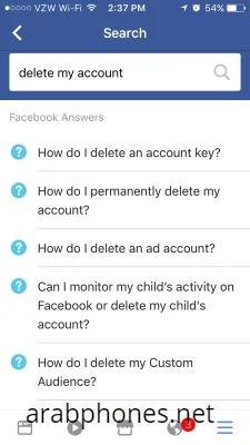 شرح طريقة حذف حسابك على فيسبوك