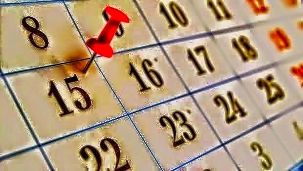 Illustration of a calendar with a red pin in it