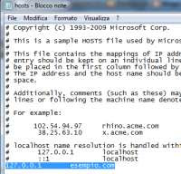 Modificare file hosts