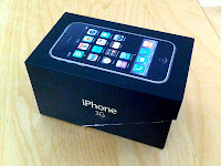 iPhone 3G box - nicely sized for use  as a dice tower or dice box