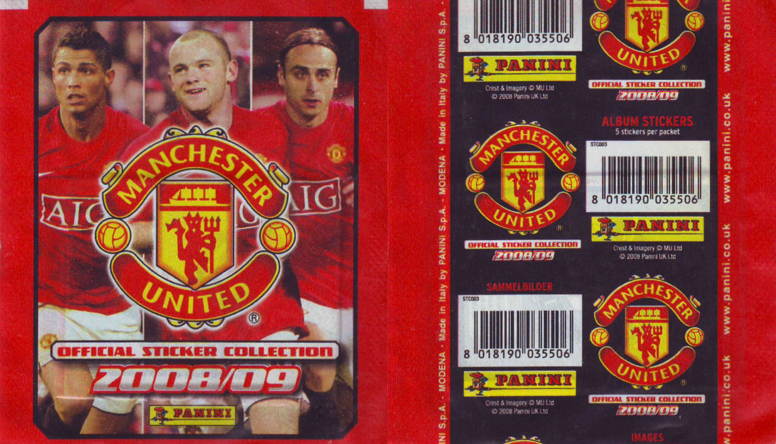 Football Cartophilic Info Exchange Panini Manchester United 2008/09