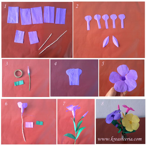 Cara Membuat Bunga Alamanda dari Kertas Krep