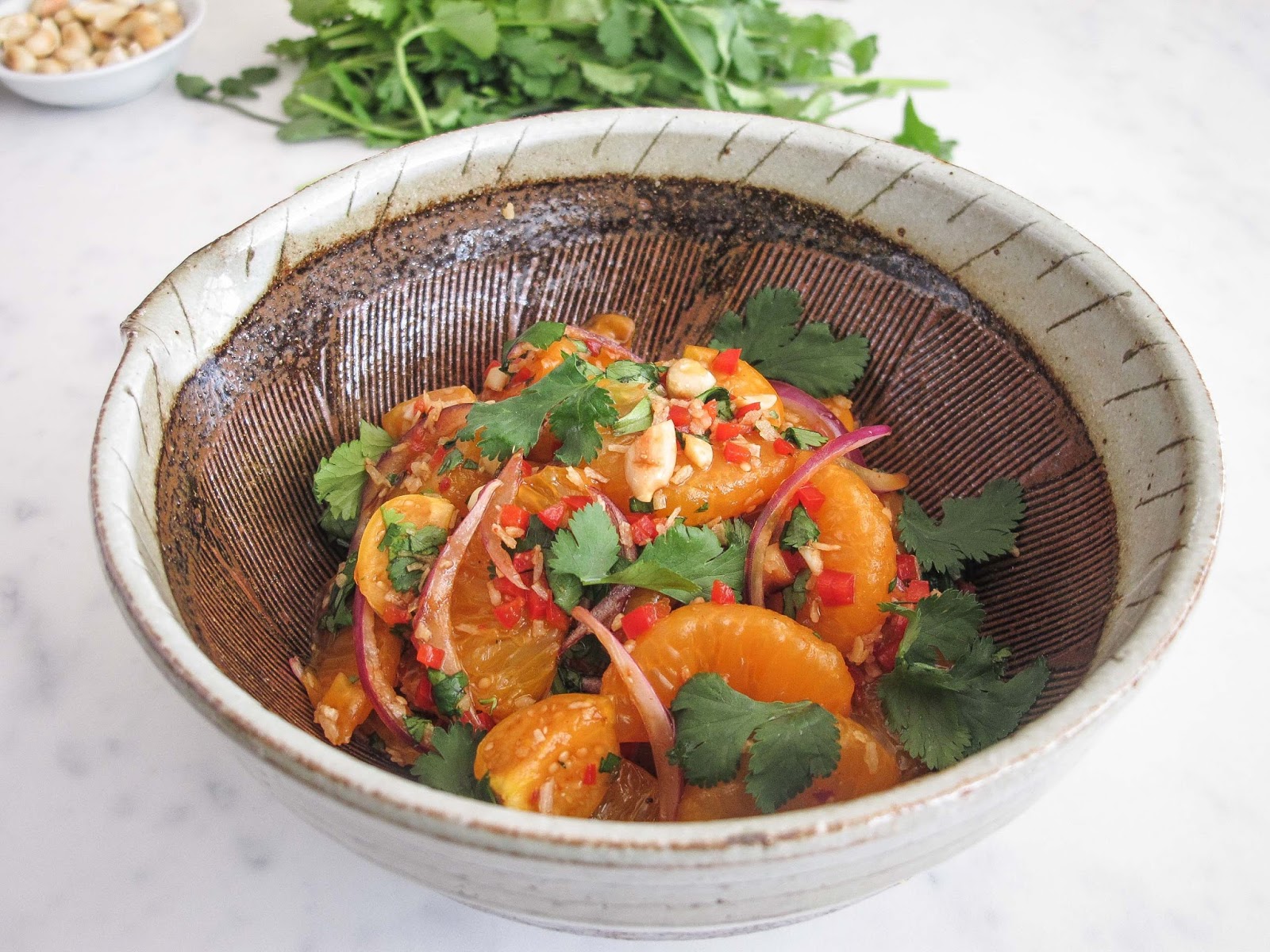 An Asian salad with clementine and physalis Margot's Kitchen