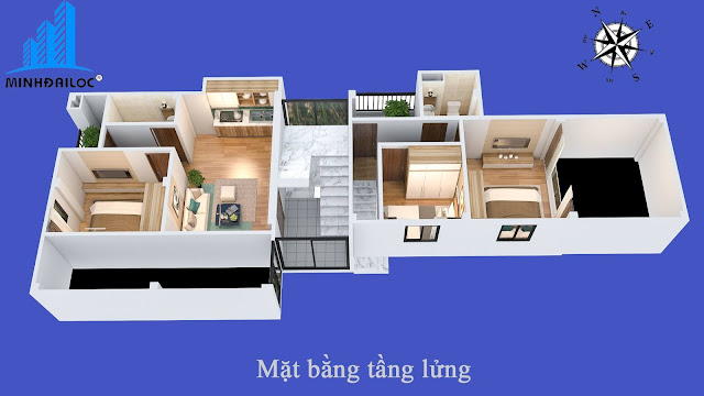 Mặt bằng thiết kế 3D từng tầng của tòa chung cư mini Minh Đại Lộc 2 giá rẻ