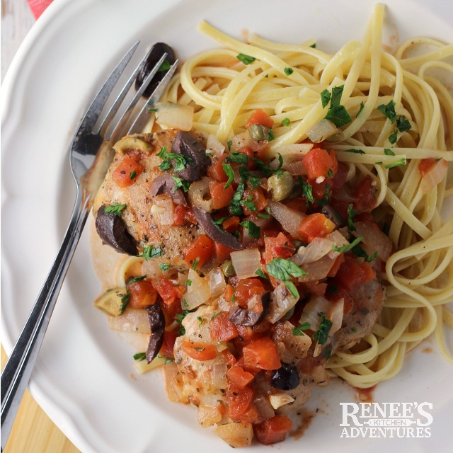 Chicken Thighs with Tomato Caper Sauce | Renee's Kitchen Adventures