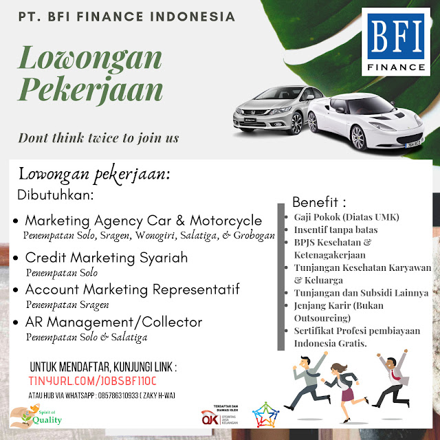 Lowongan Kerja PT BFI Finance Indonesia Tbk Berbagai
